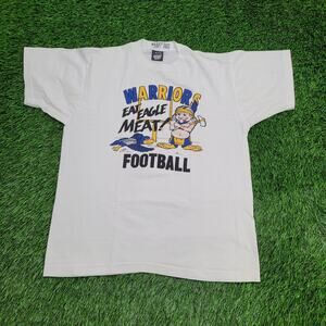Vintage Funny Football Shirt Small 17x26 Warriors Eat Eagle